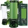 BlendyGo Frullatore portatile mini frullatore elettrico BlendyGo 3 usb ricaricabile tritatutto elettrico frullo piccolo blender smoothie maker trita ghiaccio e frutta congelata (Monstera)