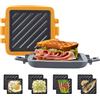Mico Dingker Microonde toastie Sandwich Maker, Snack Maker & Panini Pressa | Piatti antiaderenti rimovibili in silicone microonde Pentole, Tecnologia Heatwave, arancione