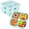 ZHUIYIWIN Lunch Box (confezione da 3), riutilizzabili, con 3 scomparti, per bambini e adulti, contenitori per alimenti divisi, per scuola, lavoro, viaggi (Verde, 3)