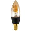 Eglo connect.z Smart Home Lampadina LED E14, C35, ZigBee, app e controllo vocale Alexa, dimmerabile, colore luce regolabile, bianca calda fredda, 320 lumen, 4,9 W, vintage, color ambra