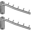 JQK SHR100-BN-P2 - Appendiabiti pieghevole in acciaio inox, con braccio oscillante e gancio per appendere vestiti, organizer per armadio, finitura spazzolata, montaggio a parete, confezione da 2