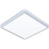 Eglo Lampada da soffitto a LED Fueva 6, per bagno, 29 x 29 cm, in acciaio cromato e plastica bianca, colore luce: bianco caldo e bianco freddo, IP44