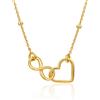 MIORE Collana Donna con Catena da 46 cm in Argento 925 Placcato Oro 18 Carati, Ciondolo Cuore e Infinito Intrecciati, Anallergica, Made in Italy, Confezionata in un Elegante Portagioie