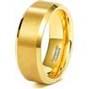 Zakk Anelli da uomo e donna in carburo di tungsteno Oro spazzolato anelli di fidanzamento fedi nuziali, 4mm 6mm 8mm (8mm,60 (19.1))