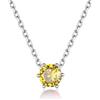 Suplight Collana Donna Argento 925 Punto Luce Collana Con Pietra Topazio Giallo Novembre Regalo per Ragazza Fidanzata Mamma Compleanno Natale