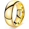Zakk Anello da uomo e da donna Anello di fidanzamento in carburo di tungsteno lucido in oro giallo Anelli nuziali 2mm 4mm 6mm 8mm (8mm,61 (19.4))