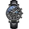 Tiong Classico orologio analogico multifunzionale da uomo, orologio orario luminoso cielo stellato fase lunare, Moon Phase-05