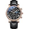 Tiong Classico orologio analogico multifunzionale da uomo, orologio orario luminoso cielo stellato fase lunare, Moon Phase-06