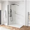 Parama Doccia walk-in 120 cm vetro 8mm anticalcare trasparente h200 profili neri | Keros