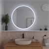 Parama Specchio led tondo Ø 80 cm cornice bianco opaco touch screen luce calda/fredda
