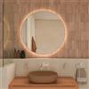 Parama Specchio led tondo Ø 60 cm cornice bianco opaco retroilluminato touch screen luce calda/fredda