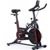 BAKAJI Cyclette Spinning Bike con Display LCD Monitoraggio Tempo, Calorie, Distanza Bici Allenamento Fitness Palestra con Sediolino Imbottito Regolabile Ideale Cardio, Gambe, Pancia, Fianchi, Home Gym