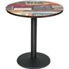 OHMG Tavolo da bar, 60 x 60 x 75 cm, tavolo da pranzo industriale retrò,tavoli da cucina da bistrot rotondi/quadrati, tavoli da bistrot in metallo e legno, stile industriale (tonda 70 x 70 x 72 cm)