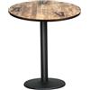 OHMG Tavolo da bar, 60 x 60 x 75 cm, tavolo da pranzo industriale retrò,tavoli da cucina da bistrot rotondi/quadrati, tavoli da bistrot in metallo e legno, stile industriale (tonda 70 x 70 x 72 cm)