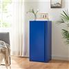 [en.casa] Armadio a Colonna in Metallo Armadietto da Ufficio con 1 Anta e 2 Ripiani Regolabili in Altezza Mobile in Acciaio per Archivio 88 x 40 x 35 cm - Blu