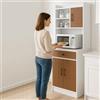 BAKAJI Armadio da Cucina Alto Multiuso, Credenza Mobile da Soggiorno, Sala da Pranzo, Salvaspazio, Sistema di Sicurezza, Mobiletto Dispensa con 2 Ante e 1 Cassetto, 55 x 40 x 180 cm (Bianco e Quercia)
