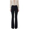 ELISABETTA FRANCHI PANTALONE A ZAMPA IN DOPPIO CREPE LEGGERO - PA09952E2 - nero