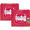 Kusmi Tea - Quattro Frutti Rossi Bio - Tè Nero Biologico Aromatizzato con Fragole, Lamponi, Ribes e Ciliegie - Confezione da 2 - Tè con Caffeina - 2x20 Bustine
