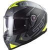 LS2 - Casco LS2 - Casco FF811 Vector II Splitter Matt Titaniun / H-V Giallo