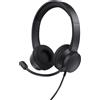 Trust Ayda USB Cuffie con Microfono ENC Cancellazione del Rumore, Mic Noise Cancelling, 65% Plastica Riciclata, Auricolari con Filo 1,80 m, Headphones On-Ear Cablato per PC, Laptop, Mac - Nero