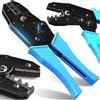 Retoo Pinza crimpatrice per capicorda 0,5~6 mm², pinza per capicorda isolati, cavo solare, pinza crimpatrice per terminali in acciaio, blu