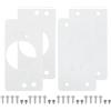 QUARKZMAN 2 Set 90x47mm / 3.54x1.85 Kit Piastre Riparazione Cerniere per Mobili, Staffe Riparazione Cerniere Acciaio Inossidabile per Ante Mobili Armadio da Cucina Legno, Bianco