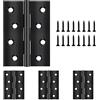 Yeepeo 4 cerniere pieghevoli, 100 × 70 × 1,5 mm, nero, in acciaio inox, a banda pianoforte, per porte, finestre, armadi, con 32 viti