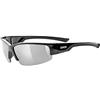 uvex sportstyle 215, occhiali sportivi unisex, specchiato, comfort senza pressione e tenuta perfetta, black/silver, one size