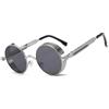 besbomig Occhiali da Sole da Uomo Donna Polarizzati Protezione Steampunk Vintage anni 90 Moda Rotondi Sunglasses