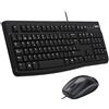 Logitech MK120 Combo Tastiera e Mouse con Filo per Windows, Layout Spagnolo QWERTY - Nero