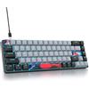 SOLIDEE tastiera da gioco meccanica al 65%,tastiera cablata compatta retroilluminata a LED RGB a 68 tasti con cavo USB di tipo C rimovibile,tastiera da con interruttore rosso lineare per Win(68 Dolch)