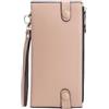 QUEEN HELENA Portafoglio Lungo Sottile con Doppia Cerniera con Porta Carte Donna PF22-4 (Apricot)