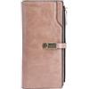 QUEEN HELENA Portafoglio Lungo Sottile con Cerniera Porta Carte Donna PF22-1 (Apricot)