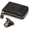 Ltsbaed Portatessere Con Zip, Portacarte Di Credito, Porta Biglietti Da Visita In Pelle, Portatessere Con Zip, Portatessere Con Portamonete, Portafogli Portamonete Donna e Uomo Con Protezione Rfid NFC