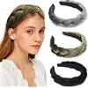 LURNODY Set di 3 Cerchietto Capelli Donna, Cerchietto Donna Bombato Boho Elastico, Cerchietti per Capelli Donna in Tessuto, Fermacapelli Turbante Fasce Eleganti Vintage Adatto ad Ogni Ragazza