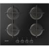 Indesit ING 61T/BK 1 piano gas vetro nero 60cm 4 fuochi griglie in ghisa lavabili in lavastoviglie"