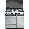 Delonghi CUCINA 86X50 DE LONGHI SEX8542N EDM 4FUOCHI+2 FORNO ELETTRICO COPERCHIO INOX"