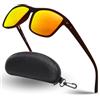 SOMOC Occhiali da Sole da Uomo Donna Polarizzati, 100% Protezione UV400 per Guidare la Pesca, occhiali da sole da guida moda SP9390, MARRONE
