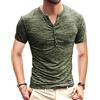 KUYIGO Uomo T Shirt Lunga&Corta Casual Slim Henley Maglietta Heathered Regular L