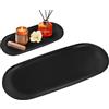GYHWOFUL Vassoio Decorativo Grande, 32 x 12 cm, Ovale, in Acciaio Inox, per Gioielli, Semplice Decorazione Moderna Vassoio Decorativo, Nero