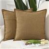 Madizz 2 Pezzi Lino in Poliestere Copricuscini Morbido Decorativo Fodere per Cuscino Lusso Stile per Divano Camera da Letto 40x40 cm Zenzero