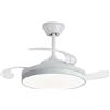 Ventilatore da soffitto NARVI, sistema VOICE FUNCTION integrato, 3 pale retrattili trasparenti, motore CC da 30 W, luce LED dimmerabile in intensità. Con memoria e controllo. RIF. DAKOTA 6063 WH CON -