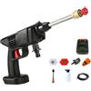 Idropulitrice alimentata a batteria, idropulitrice senza fili, pistola lavandino a batteria singola e caricabatterie 21V 6000mAh, batteria ricaricabile, idropulitrice elettrica per lavare auto, -
