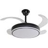 Ventilatore da soffitto con luce LED da 96 W, telecomando, 130 cm, 6 velocità, timer, luce dimmerabile (3000 K-6500 K), funzione reversibile, silenzioso -