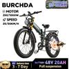 BURCHDA R5PRO 1000W50KM/H Bicicletta elettrica da montagna pieghevole da 26 pollici 48V20AH Bici elettrica Fatbike al litio per moto per adulti - R5PRO GREEN 20AH