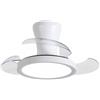 NARVI Ventilatore da soffitto Bianco, 3 pale retrattili trasparenti, motore DC 24W, luce LED 20W Dimmerabile Intensità e Colore (CCT). Con memoria e telecomando. REF MALIBU 1263 -
