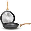 Tognana Rock In Wood, Set 2 Padelle Cm 24/28, Alluminio forgiato, nero