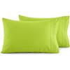 Elegant Comfort Set di 2 federe di lusso ultra morbide, in microfibra egiziana, 1500 fili, di qualità egiziana, doppia spazzolata, resistente alle pieghe, king size, lime