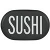 Villa d'Este Home Tivoli Piatto sushi in gres, 24x15,3 cm, con scritta, nero, Bigismore