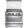 De Longhi Cucina a Gas 5 Fuochi Forno Elettrico 87 Litri Larghezza x Profondità 90x60 cm colore Inox - PEMX 96 SG